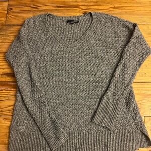 American Eagle Outfitters Gray V-Neck Sweater